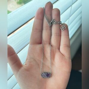 Kendra Scott Gold Necklace with Purple Stone